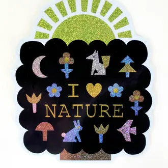 Leah Duncan Leah Duncan I Love Nature Glitter Sticker