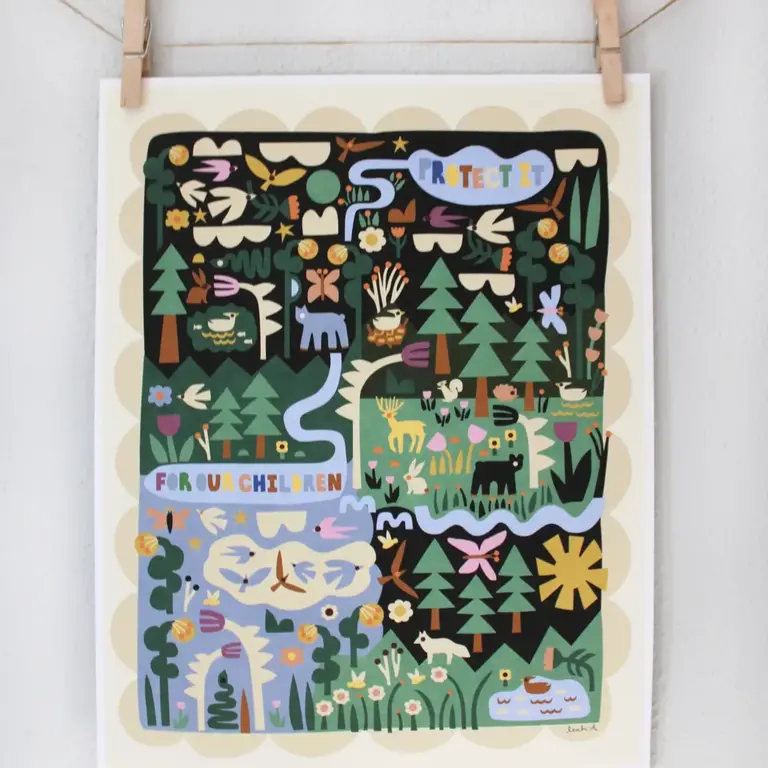 Leah Duncan Leah Duncan Protect Our Forests Art Print 11x14