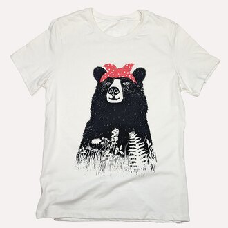 Westcoastees Westcoastees- Women's Bandana Bear Tshirt