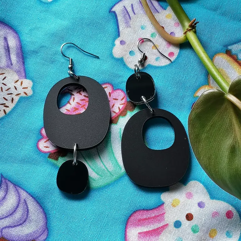 Smoll Raven Smoll Raven Oo Earrings Small Black/ Grey