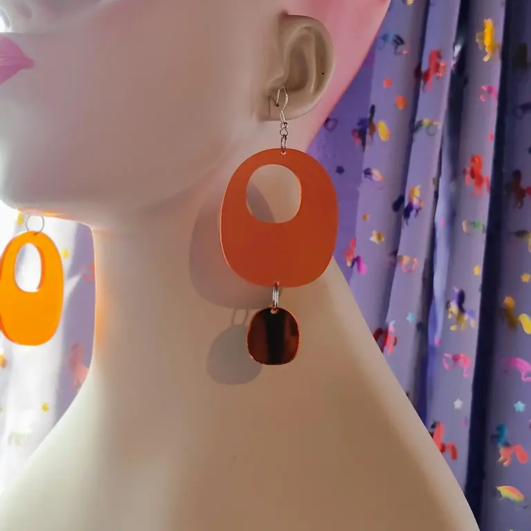 Smoll Raven Smoll Raven Oo Earrings Small Orange Mirror