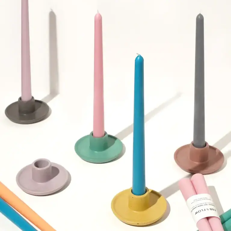 Ebb & Flow E&F  Mesa Taper Holder - Stone