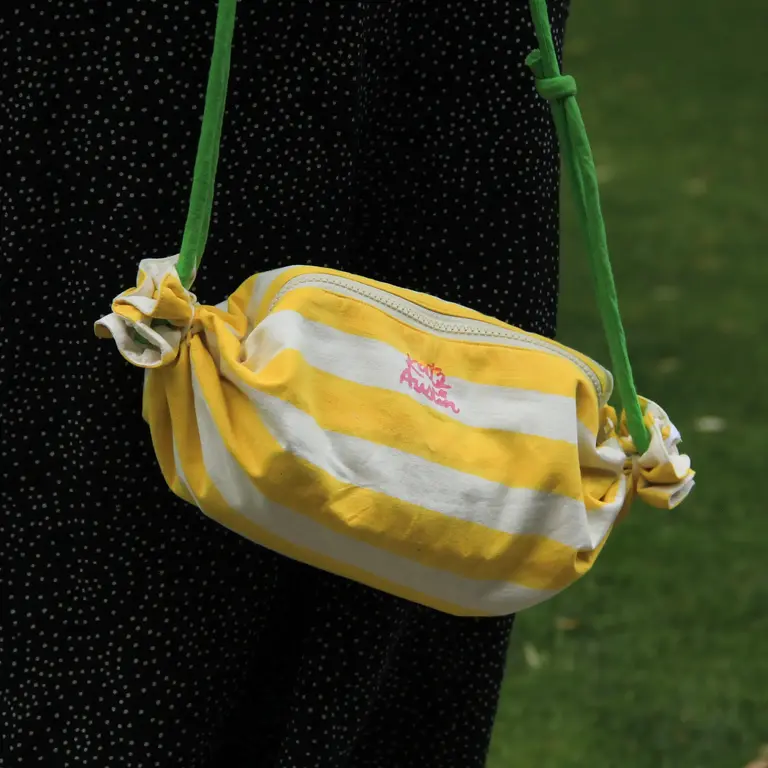 Kate Austin Kate Austin Bonbon Bag - Yellow / White Wide Stripe
