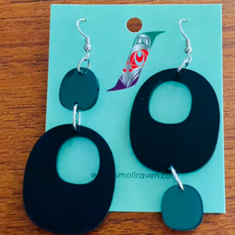 Smoll Raven Smoll Raven Oo Earrings Small Black/ Grey Smoll Raven Smoll Raven Oo Earrings Small Black/ Grey