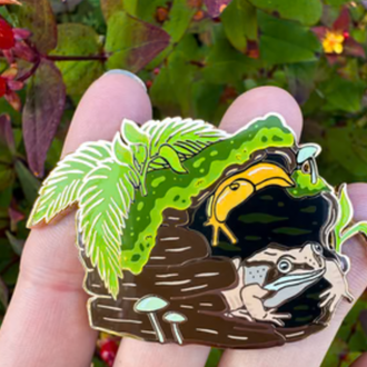 Owl & Bear Owl & Bear Log Ecosystem Charity Enamel Pin Owl & Bear Owl & Bear Log Ecosystem Charity Enamel Pin