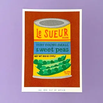 Out of Office Out of Office Risograph Art Print - Sweet Peas 5x7