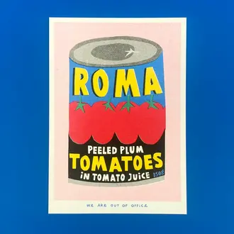 Out of Office Out of Office Risograph Art Print - Roma Tomatoes 5x7