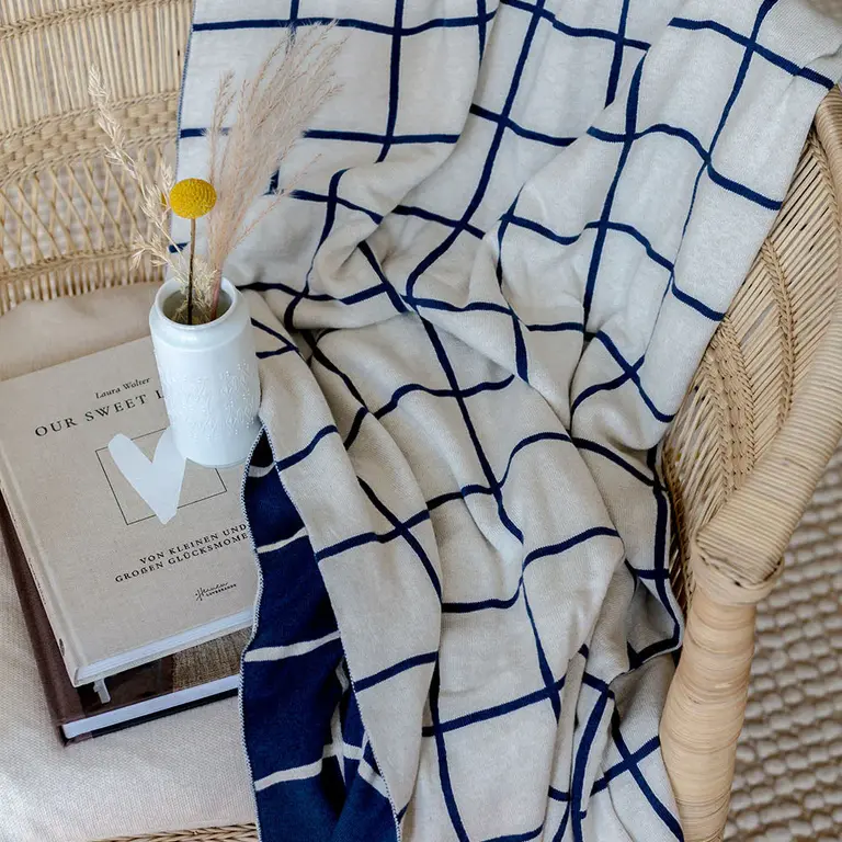 Funky Doris FD - Todden Knit Blanket - Blue