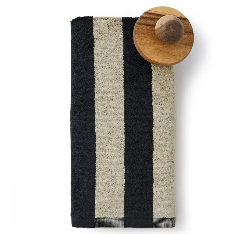 Sylvie Thiriez Sylvie Thiriez Hand Towel Striped Anthracite 50x100cm