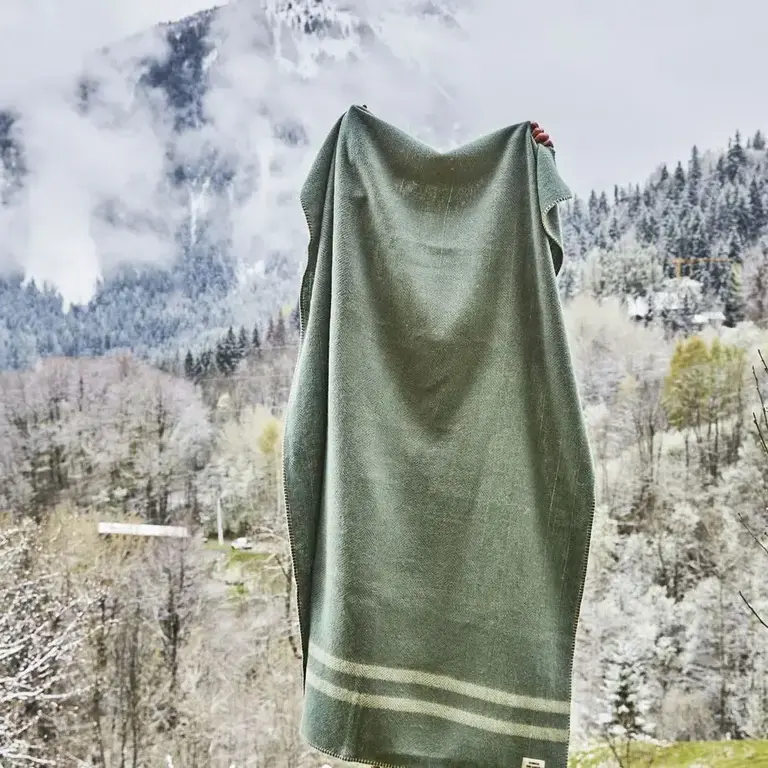 Sylvie Thiriez Sylvie Thiriez Ivar Wool Blanket - Green 110x175cm