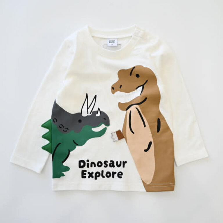 Cheeky Cheeky Kids Dinosaurs LS Shirt Natural