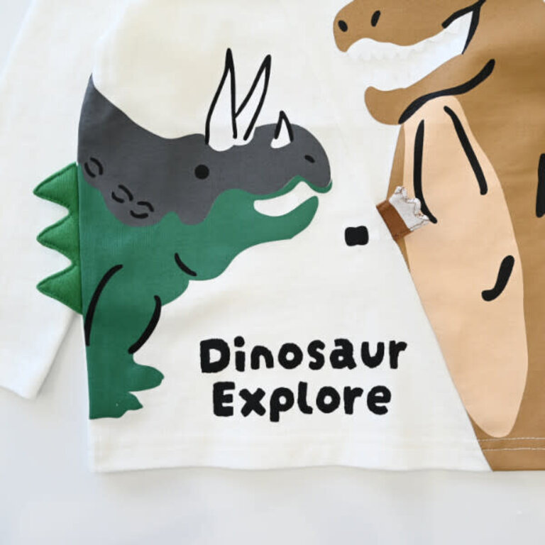 Cheeky Cheeky Kids Dinosaurs LS Shirt Natural