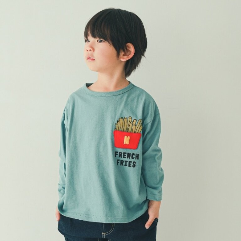 Cheeky Cheeky Kids French Fries LS Shirt Blue