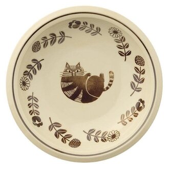 Fika Japan Fika Pasta Bowl Brown Cat 220mm