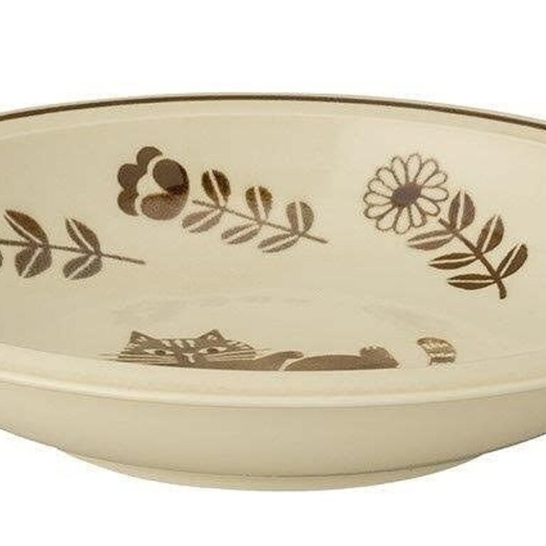 Fika Japan Fika Pasta Bowl Brown Cat 220mm