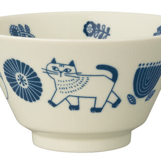 Fika Japan Fika Small Donburi Bowl Navy Cat