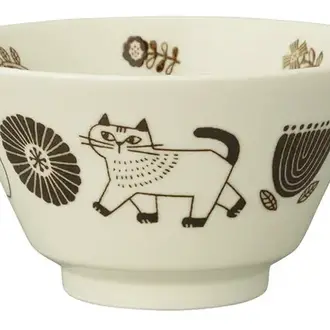 Fika Japan Fika Small Donburi Bowl Brown Cat