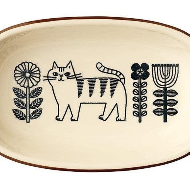 Fika Japan Fika Oval Gratin Baking Dish Ivory Cat