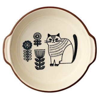 Fika Japan Fika Round Gratin Baking Dish Ivory Cat Fika Japan Fika Round Gratin Baking Dish Ivory Cat