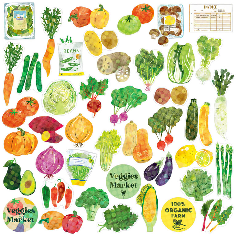 J-Stickers J-Stickers Miniature Sticker Set - Veggies