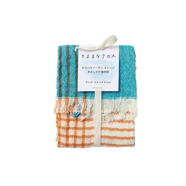 R-Co Japan R-Co Double Gauze Dishtowel - Blue/Orange