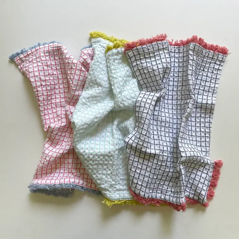 R-Co Japan R-Co Cotton Waffle Dishtowel Mint Grid