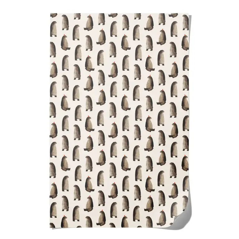 Red Cap Cards Red Cap Party Bear Wrap Sheet (Single)