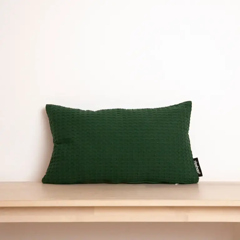 SGH SGH Cotton Waffle Cushion Bottle Green 30x50cm  (w. insert)