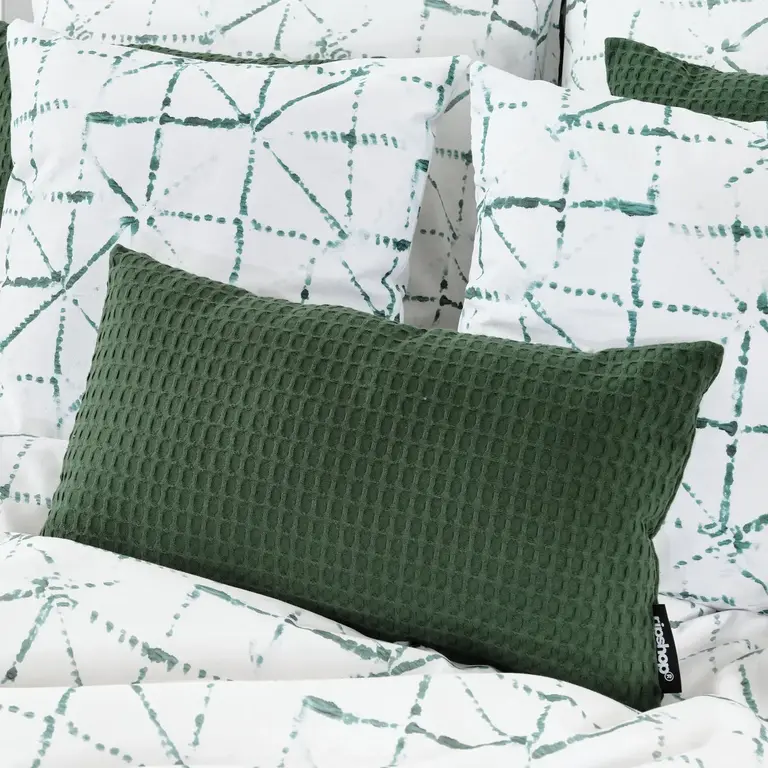 SGH SGH Cotton Waffle Cushion Cover Bottle Green 30x50cm