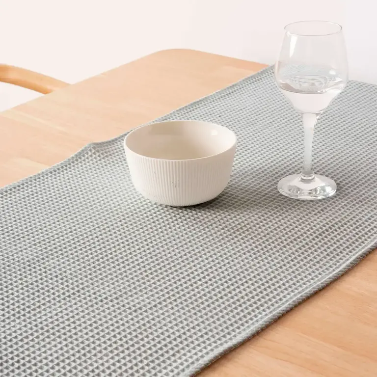 SGH SGH Cotton Waffle Table Runner 45x140 cm - Green Mist