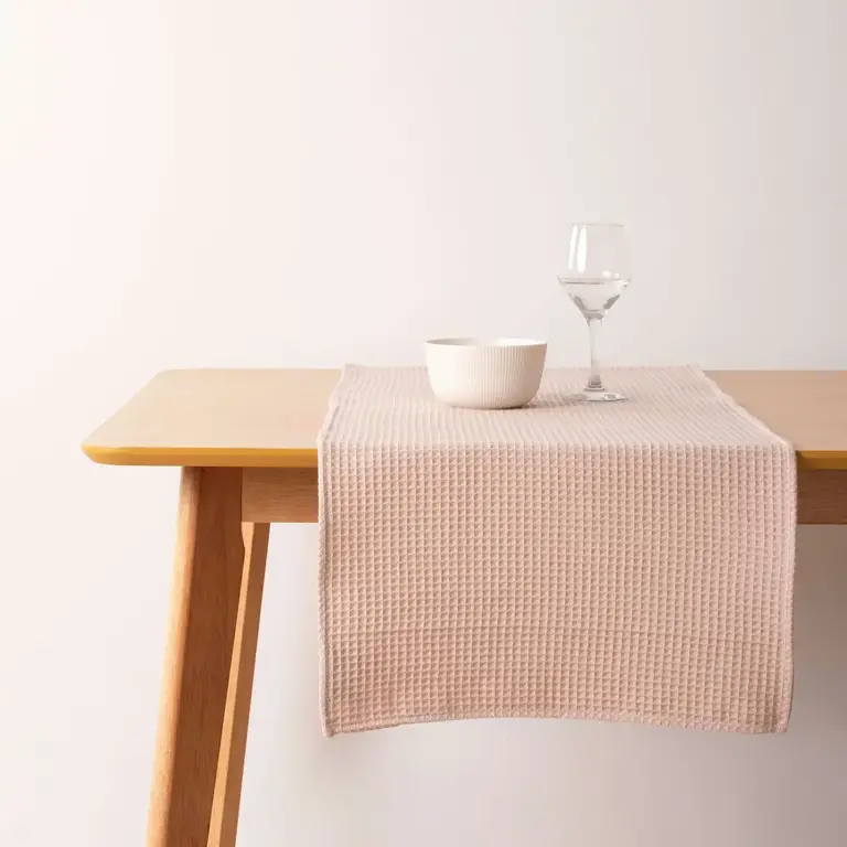 SGH SGH Cotton Waffle Table Runner 45x140 cm - Pink/Beige