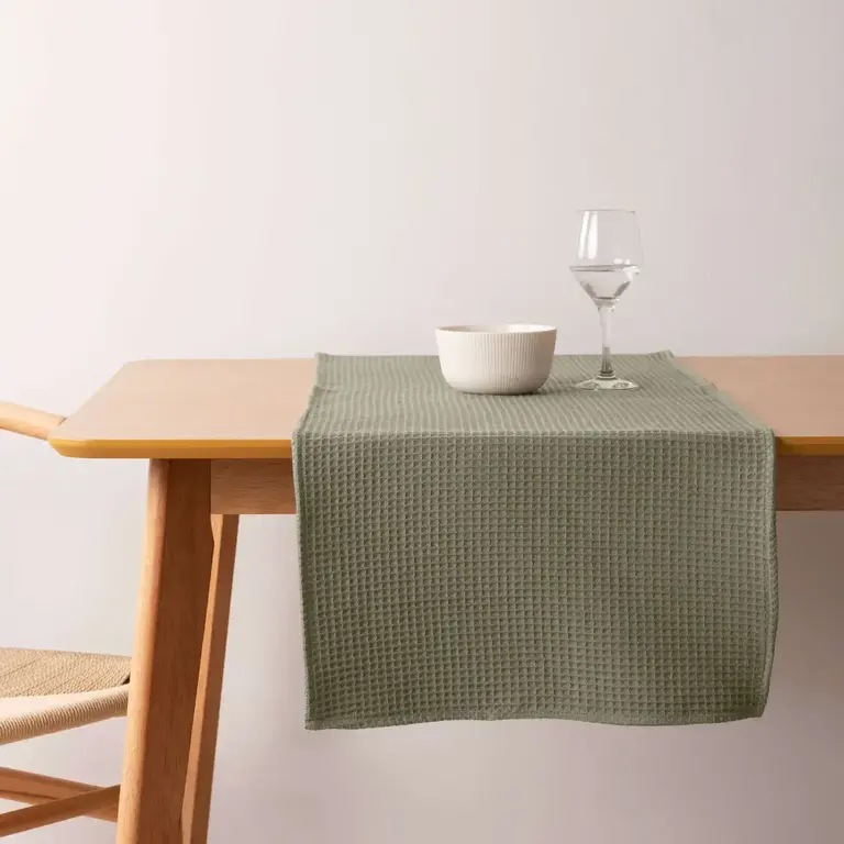 SGH SGH Cotton Waffle Table Runner 45x140 cm - Desert Sage