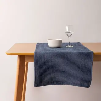 SGH SGH Cotton Waffle Table Runner 45x140 cm - Blue SGH SGH Cotton Waffle Table Runner 45x140 cm - Blue