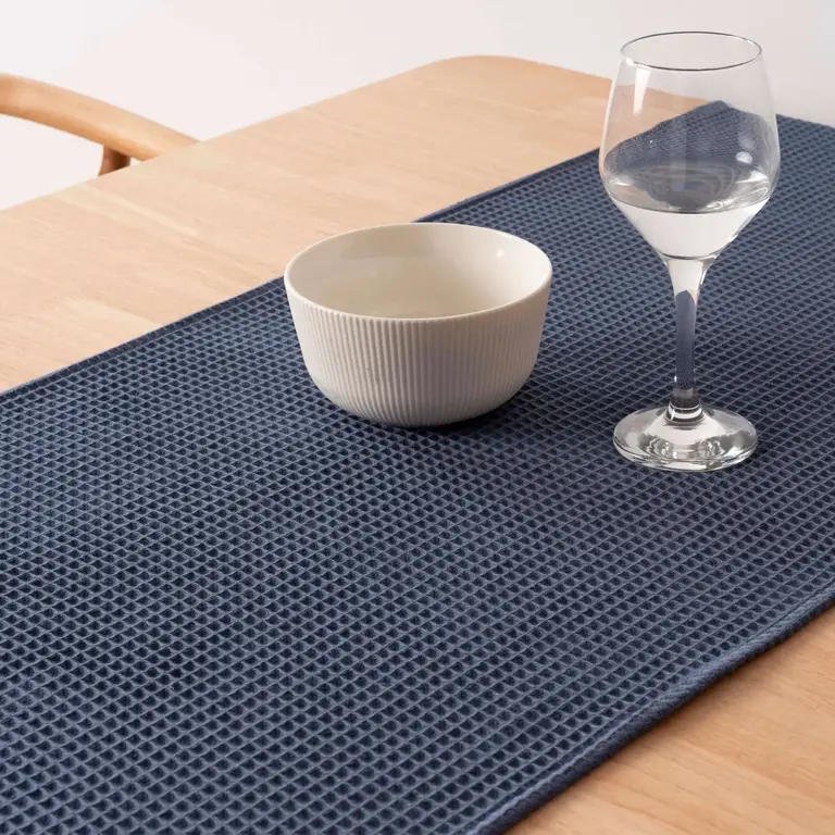 SGH SGH Cotton Waffle Table Runner 45x140 cm - Blue