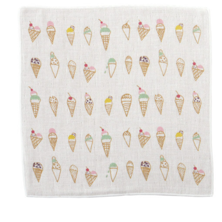 Hama-Yo Hama-Yo Japanese Cotton Handkerchief / Face Towel - Ice Cream