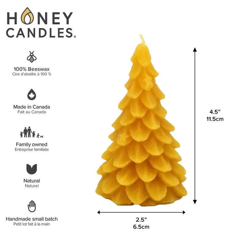 Honey Candles HC Beeswax Candle - Pine Tree Natural