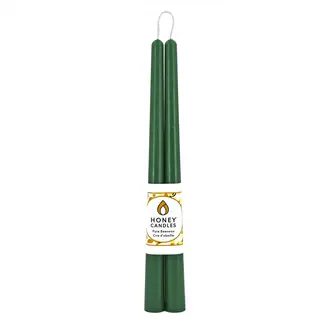 Honey Candles HC Beeswax Candle - Taper Pair 12" Green