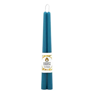 Honey Candles HC Beeswax Candle - Taper Pair 12" Teal