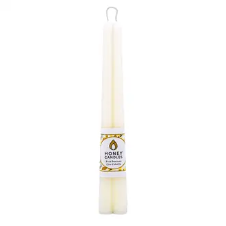 Honey Candles HC Beeswax Candle - Taper Pair 12" Pearl