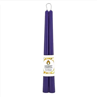 Honey Candles HC Beeswax Candle - Taper Pair 12" Violet