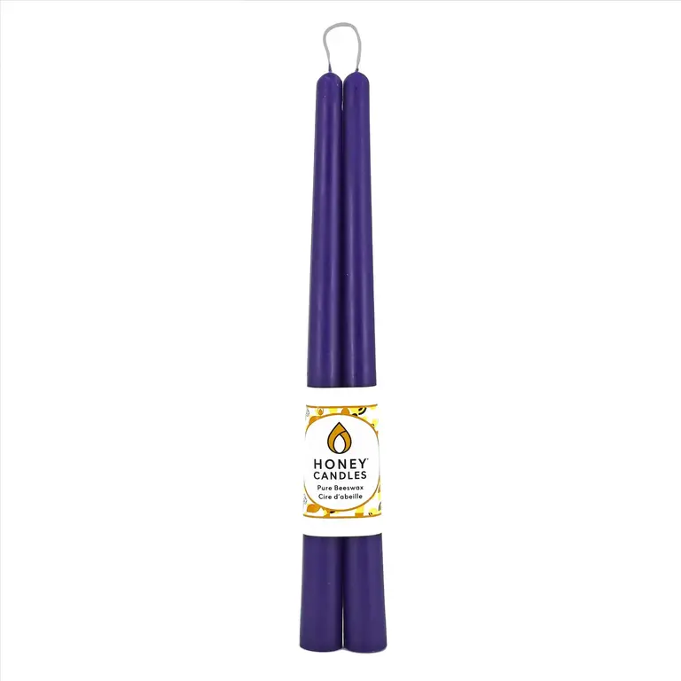 Honey Candles HC Beeswax Candle - Taper Pair 12" Violet