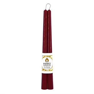 Honey Candles HC Beeswax Candle - Taper Pair 12" Burgundy