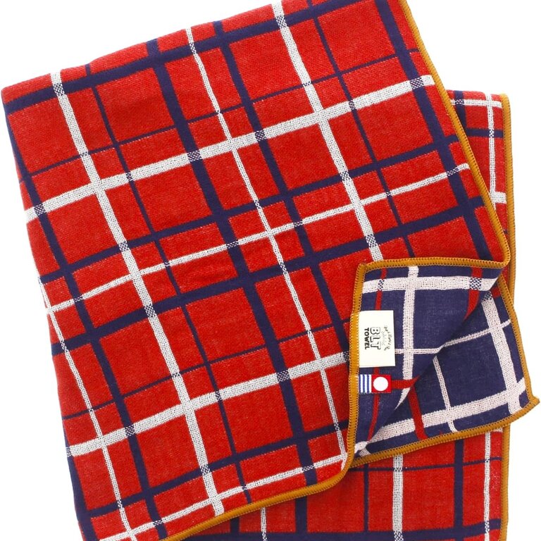 Tanka Tanka Imabari Dishcloth 50x50cm Red Check