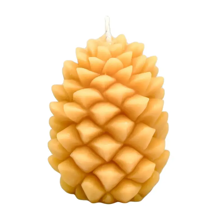 Honey Candles HC Beeswax Candle - Ponderosa Pine Cone Natural