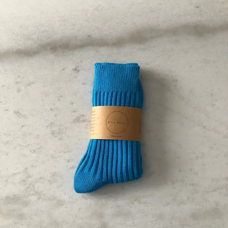 Billy Bamboo Billy Bamboo Ribbed Cotton Socks - Lake