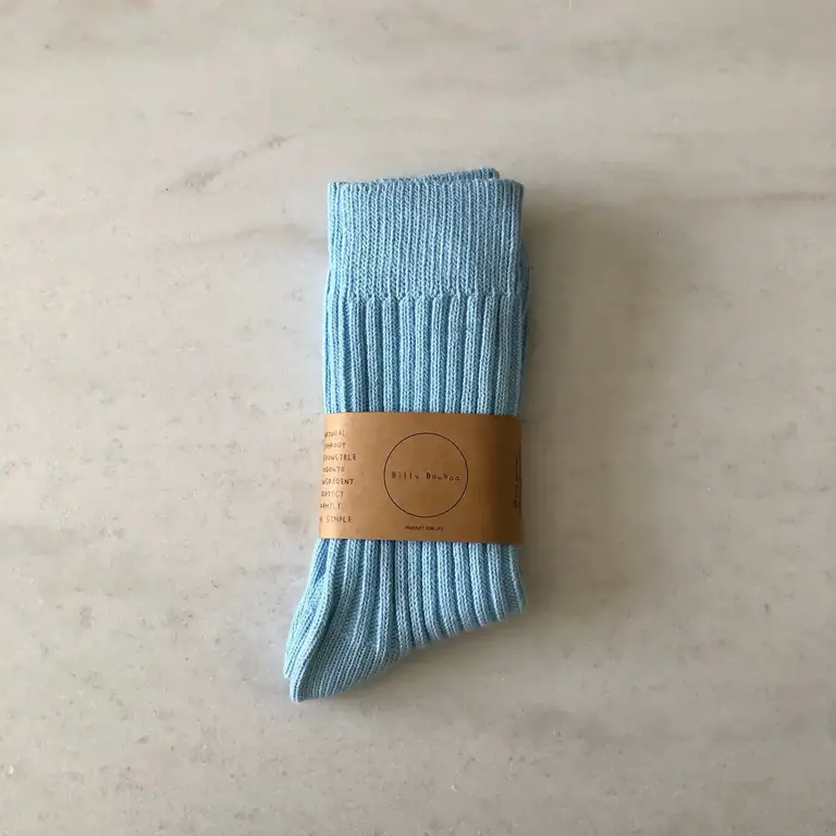 Billy Bamboo Billy Bamboo Ribbed Cotton Socks - Sky