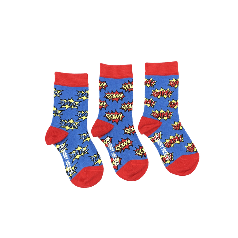 Friday Sock Co Friday Sock Co Zap Pow Bam Kids Socks-Age 2-4