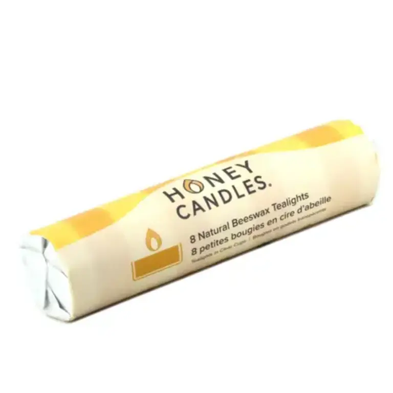 Honey Candles HC Beeswax Tealight Roll of 8