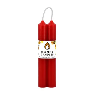 Honey Candles HC Beeswax Candle - Tube Pair 6" Red
