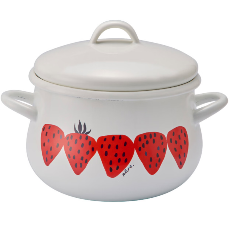 Kumu Japan Small Enamel Pot w Lid Strawberry (1.58L)